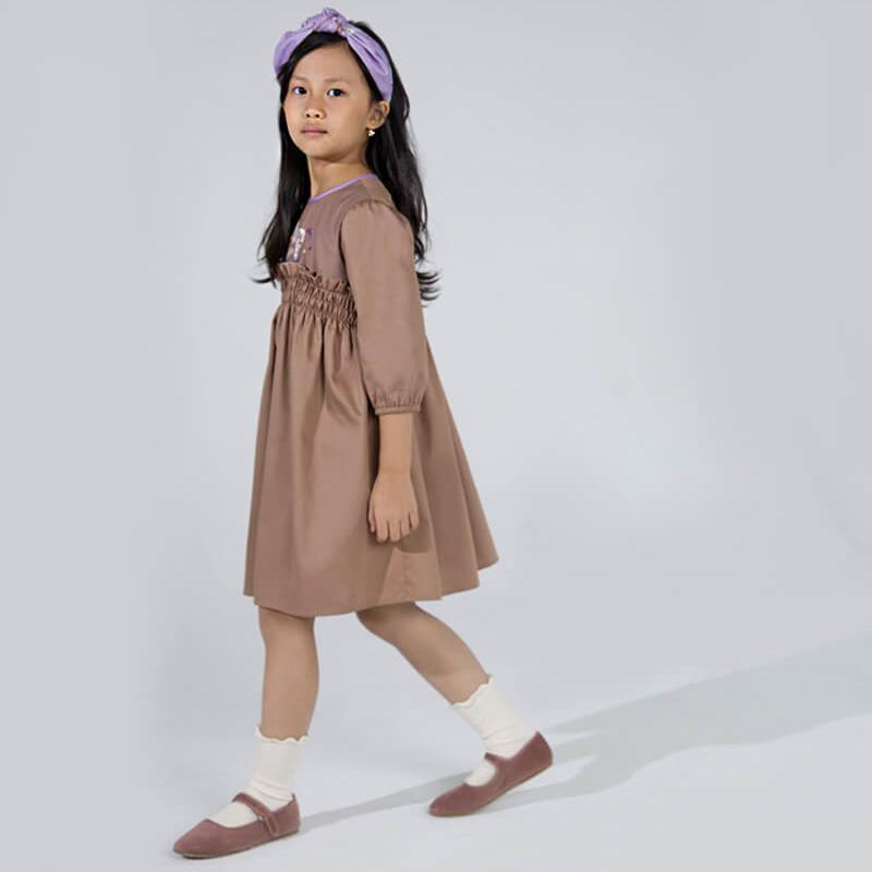 Платье IZUM резинка, коричневое - фото №4