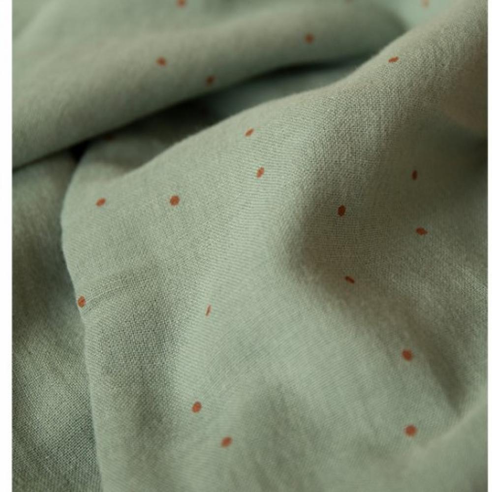 Легкое одеяло Nobodinoz "Treasure Toffee Dots/Eden", точки на антично-зеленом, 100 x 70 см - фото №2