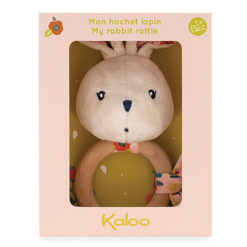 Погремушка на кольце Kaloo "Кролик", серия "K'Doux", красный мак - фото №2