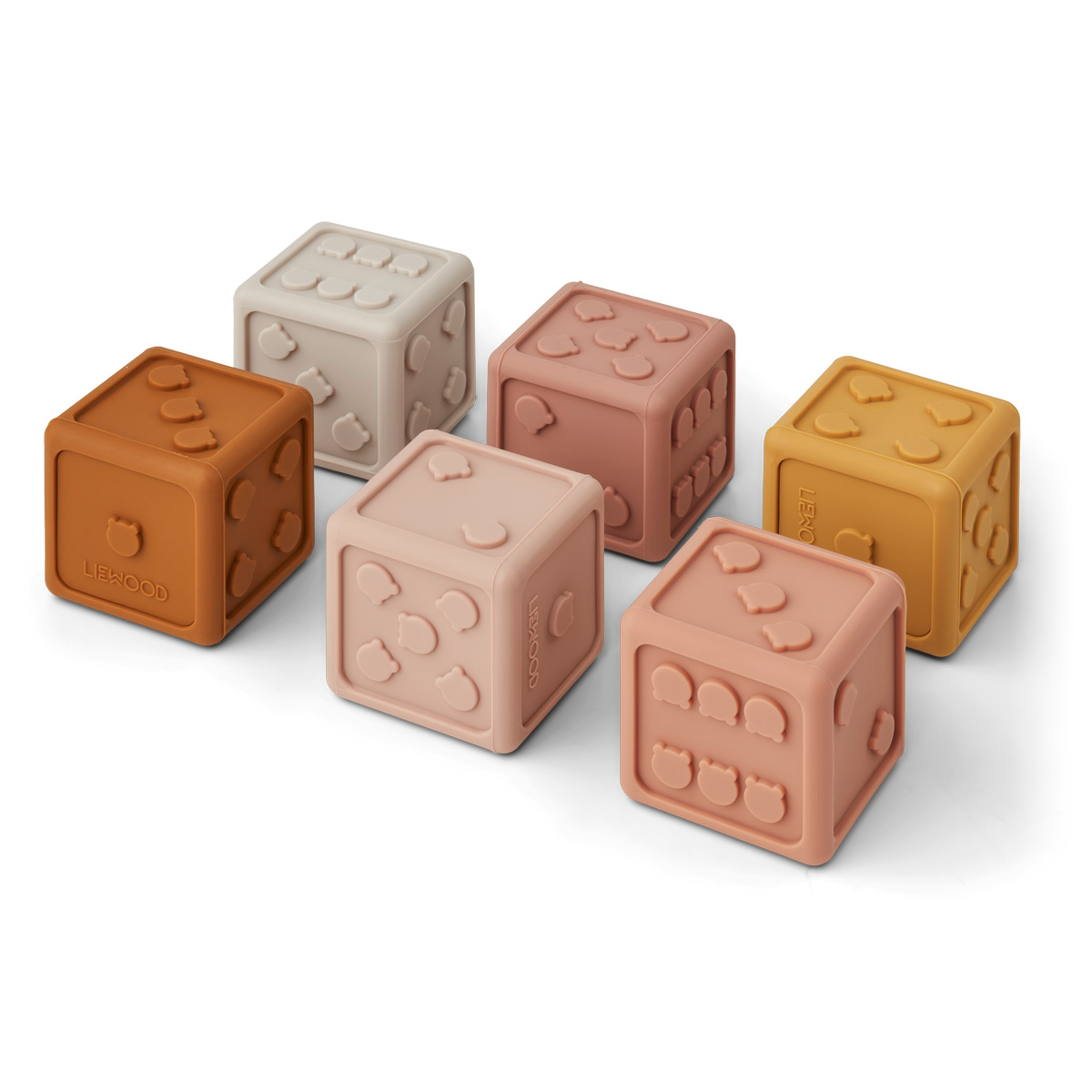 Набор игральных кубиков Liewood 6 шт, мульти микс с розовым