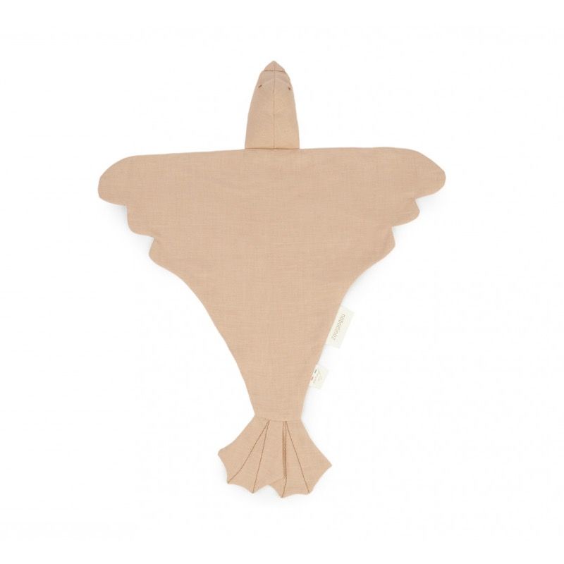 Текстильная игрушка из льна в виде птицы Nobodinoz "Lin Francais Bird Sand", песочная, 40 х 48 см