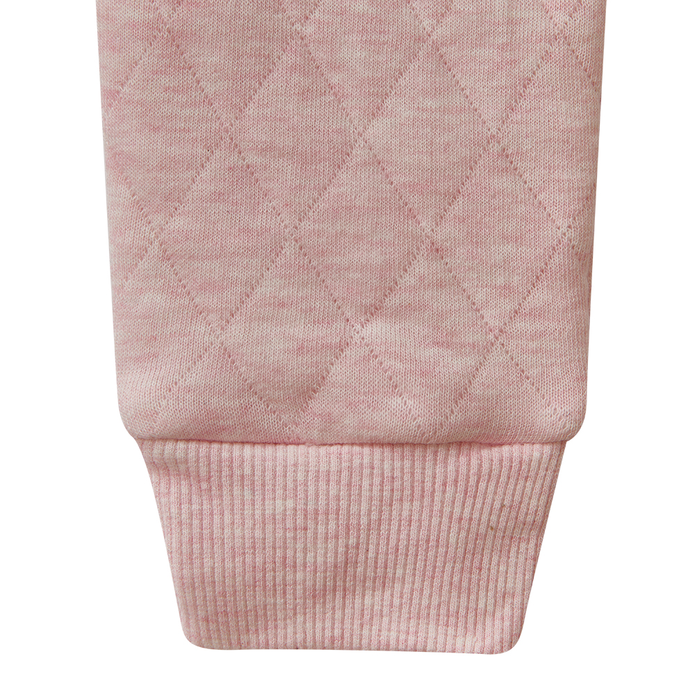 Стеганый комбинезон с капюшоном Babybu "Pale Pink Melange", розовый - фото №3