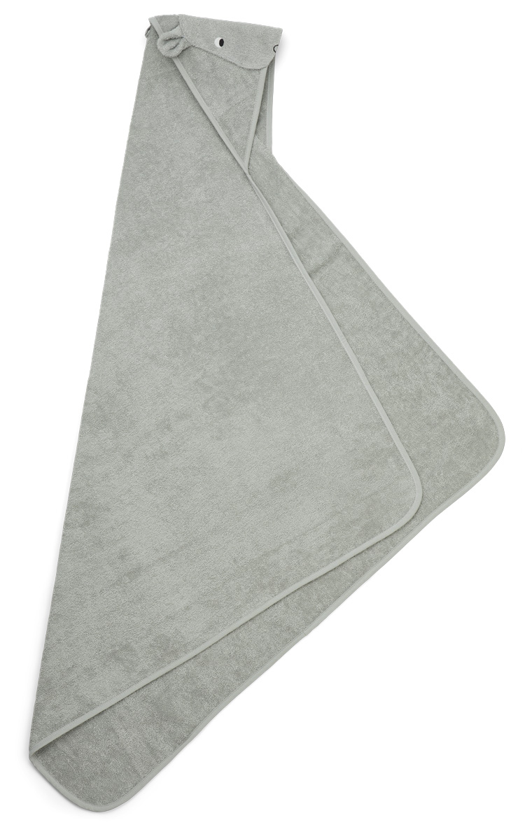 

Текстиль LIEWOOD, Детское полотенце с капюшоном LIEWOOD "Бегемот", серо-голубое, 100 х 100 см
