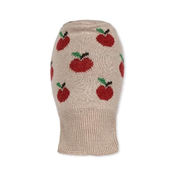 Шапка-шлем из шерсти мериноса Konges Slojd "Belou Pomme", красное яблоко