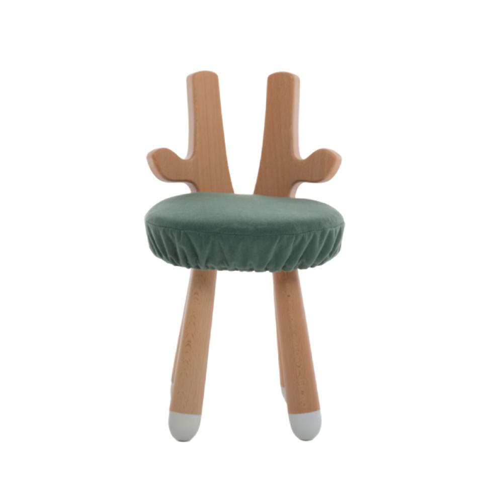 Стульчик LOONA soft furniture "Жирафик", оливковый, с белыми пяточками - фото №1