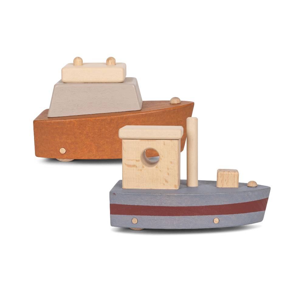 

Набор игрушечных корабликов Konges Slojd "Wooden Boats Winter moss", 2 шт, зимний мох