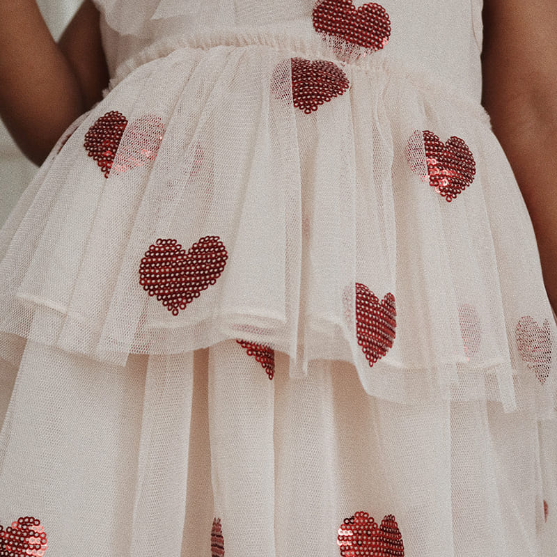 Платье феи Konges Slojd "Yvonne Coeur Sequins", сверкающие сердца - фото №10