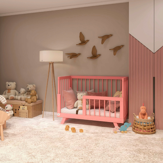 Кроватка для новорожденного Lilla "Aria Antique", розовая - фото №10