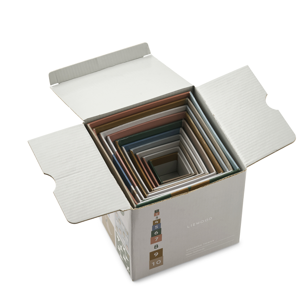 Бумажные кубики с цифрами LIEWOOD "Aaren Vehicles Downtown", бежевый микс - фото №3