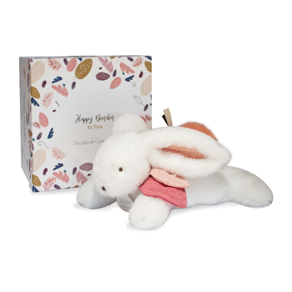 Мягкая игрушка Doudou et Compagnie "Кролик Happy Boho", персиковый