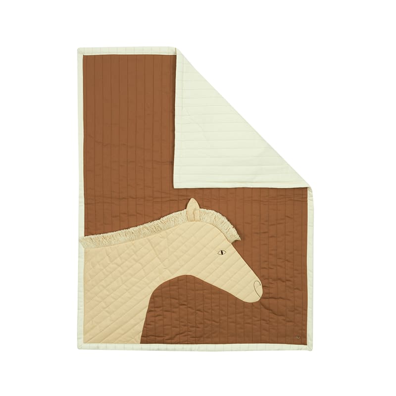 Стеганый игровой коврик-одеяло Nobodinoz "Horse", бежевый, 95 х 73 см - фото №4