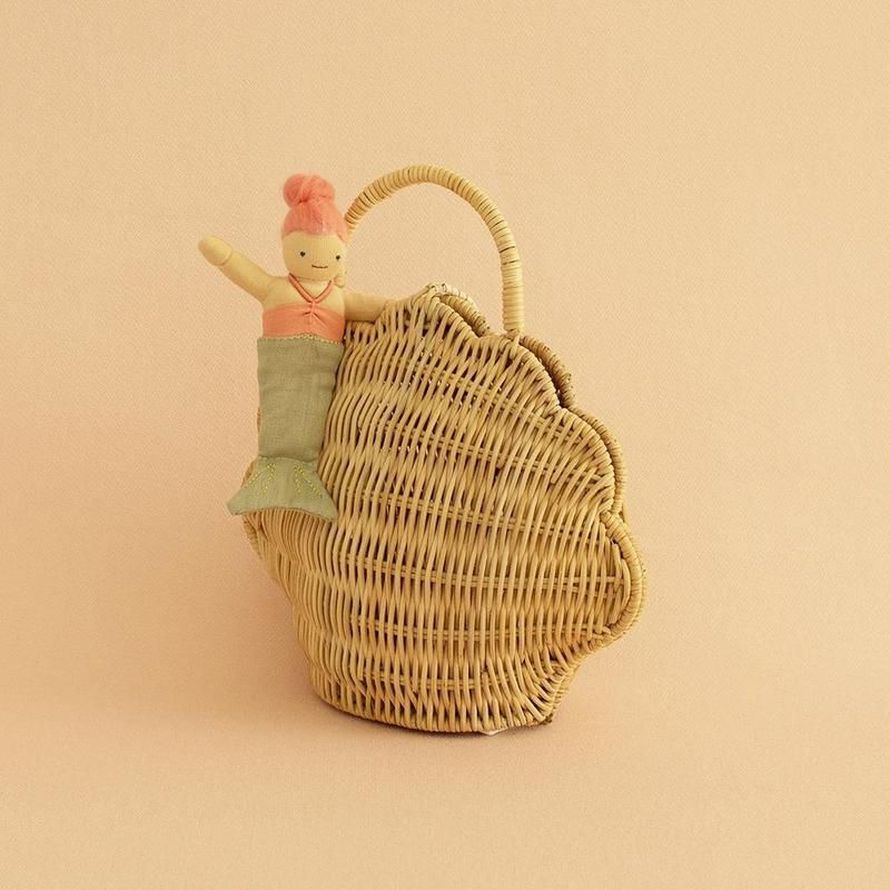 Плетеная сумка в виде ракушки Olli Ella "Shell", натуральная