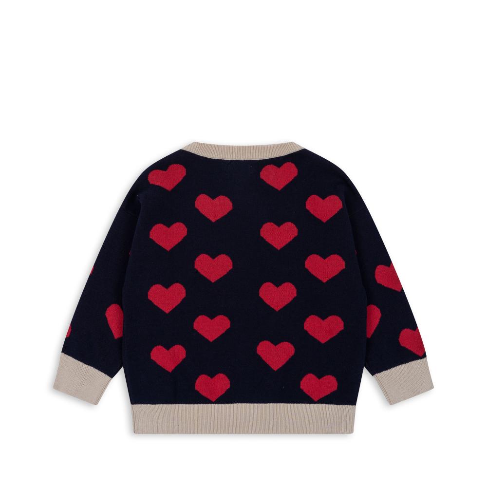 Свитшот Konges Slojd "Lapis Navy Heart" сердца на синем - фото №4
