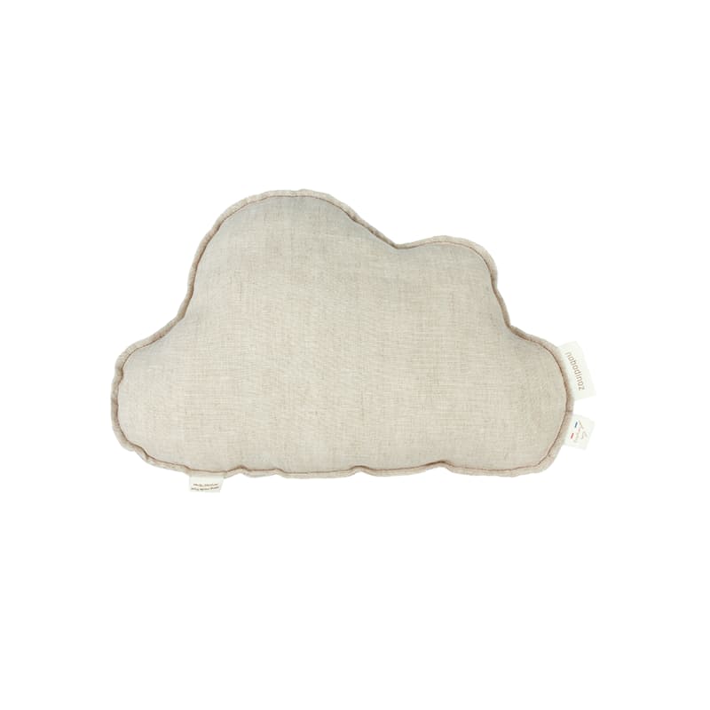 Подушка из льна Nobodinoz "Lin Francais Cloud Greige", светло-серая, 24 х 38 см - фото №1