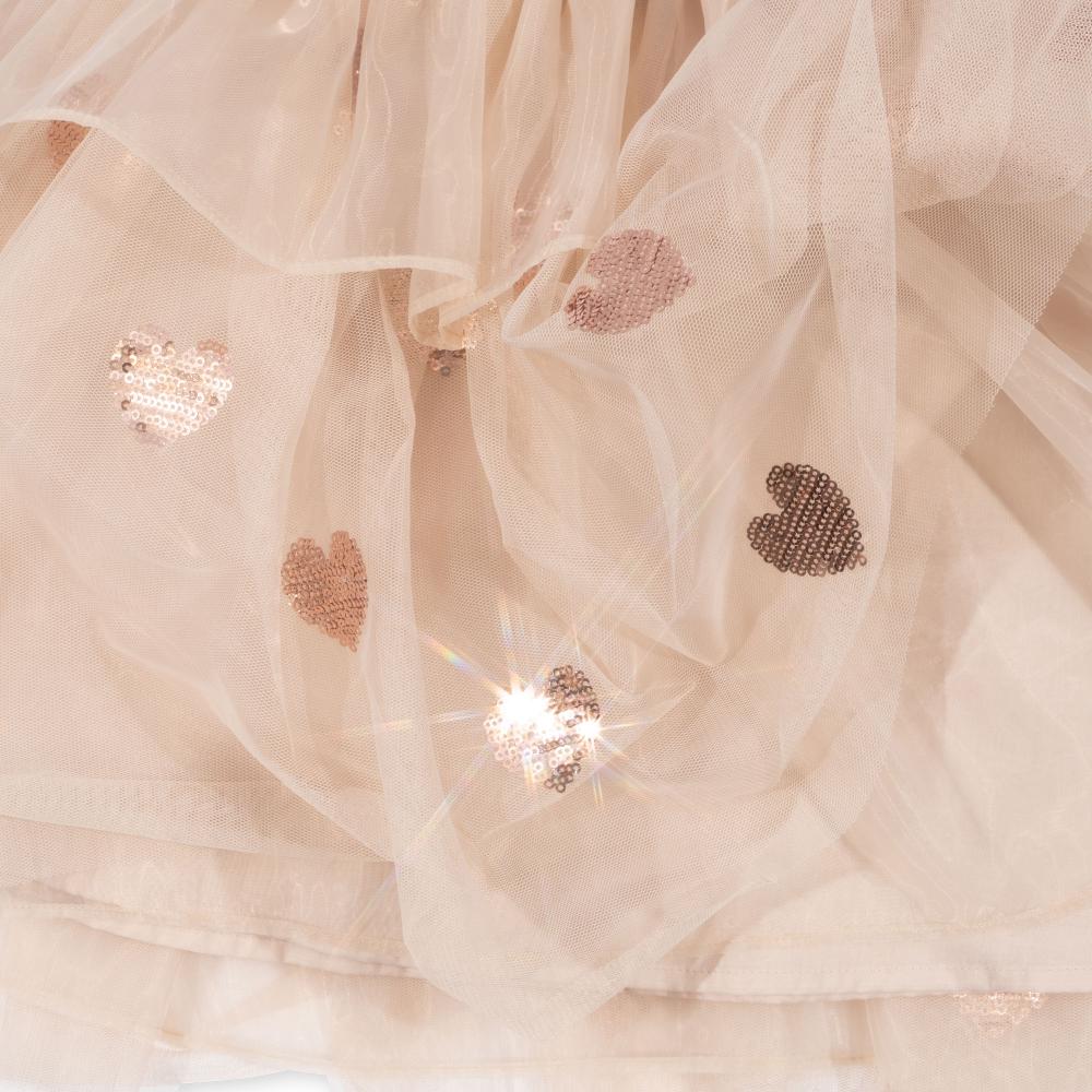 Платье феи с пайетками Konges Slojd "Yvonne Coeur Sequins", танец золотых сердец - фото №4
