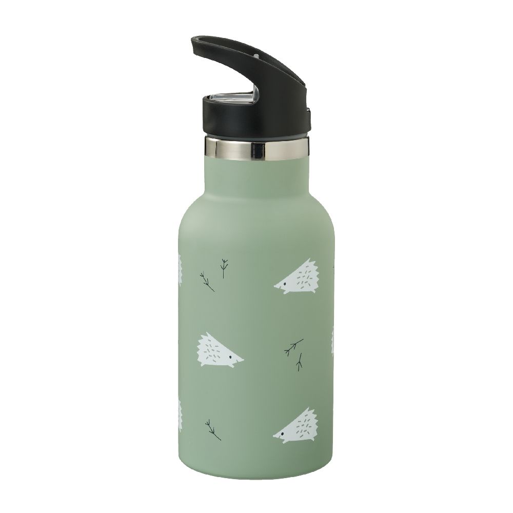 Бутылка-термос для напитков Fresk "Лесной ежик", серо-зеленая, 350 мл