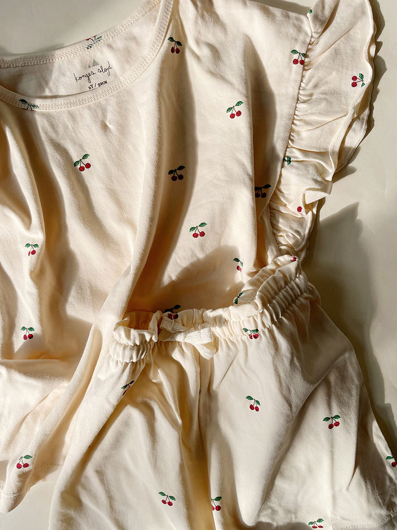 Комплект с шортами Konges Slojd "Lin Cherry", пудровый - фото №2