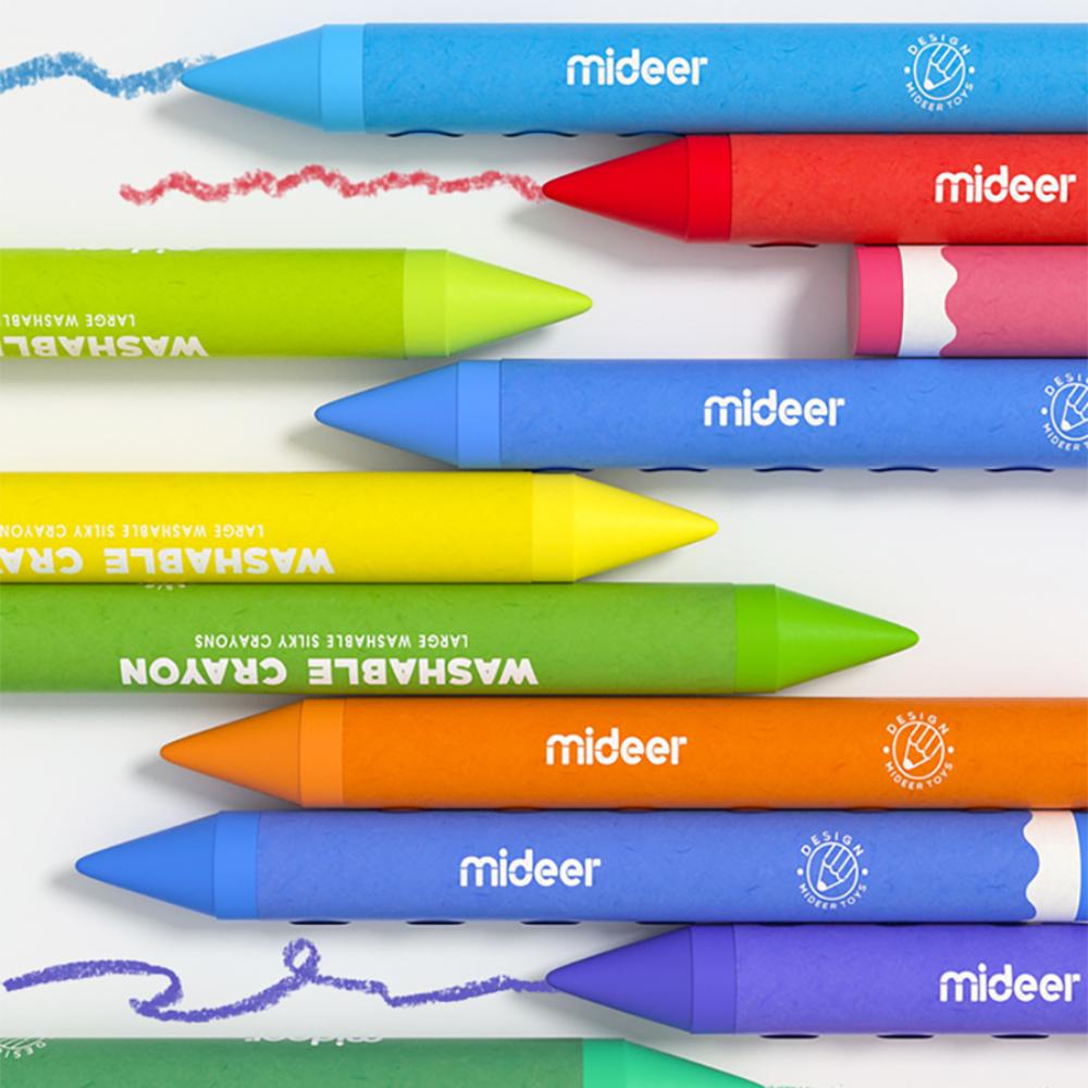 Восковые мелки Mideer 12 цветов - фото №7