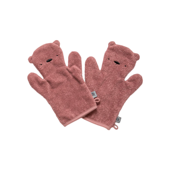 Набор перчаток для купания Sebra "Медведь Milo", розовый