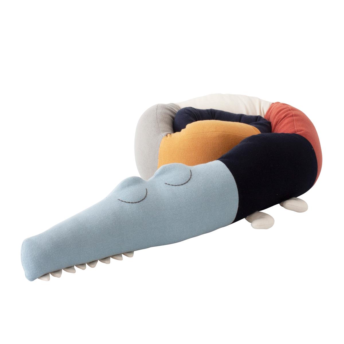 Подушка-игрушка Sebra "Крокодил", микс с голубым