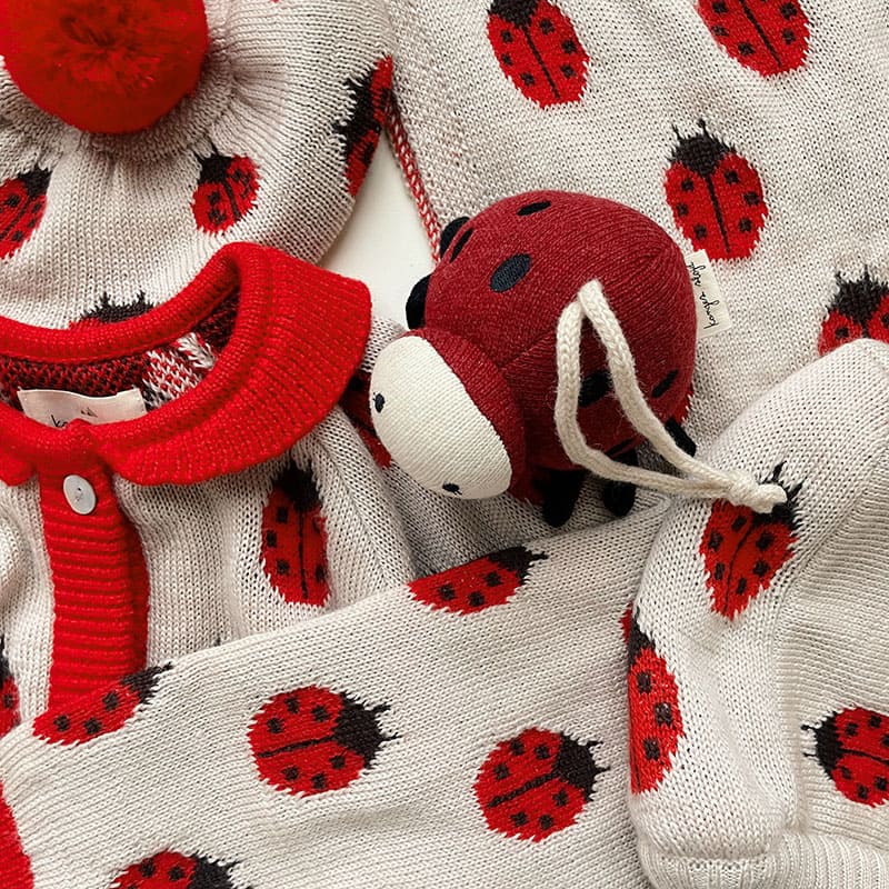Кардиган из шерсти мериноса Konges Slojd "Belou Ladybug", божья коровка - фото №4