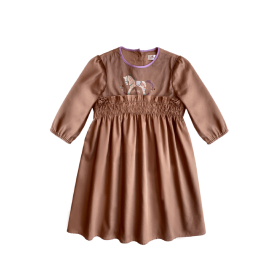 Платье IZUM резинка, коричневое