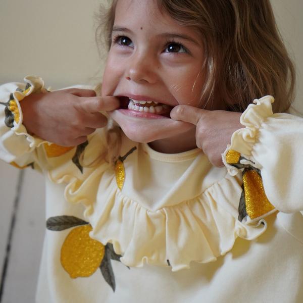 Рубашка для девочки Konges Slojd "Malli Glitter Mon Grande Lemon", роскошный лимон - фото №7