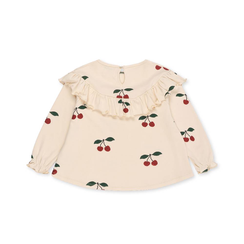 Рубашка для девочки Konges Slojd "Malli Glitter Ma Grande Cerise", роскошная вишня - фото №2