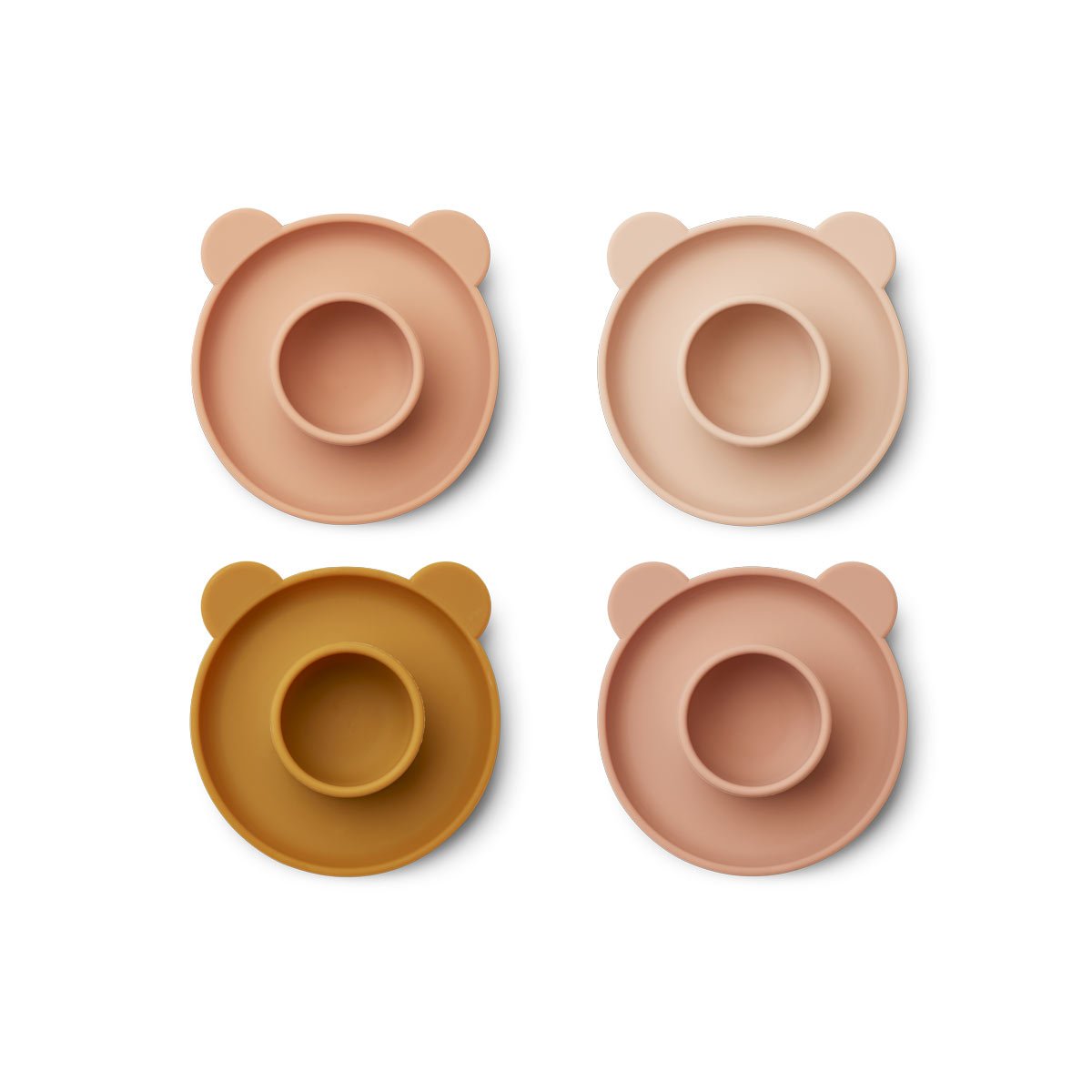 Набор подставок для яиц Liewood из силикона "Медведь", 4 шт, мульти микс с розовым