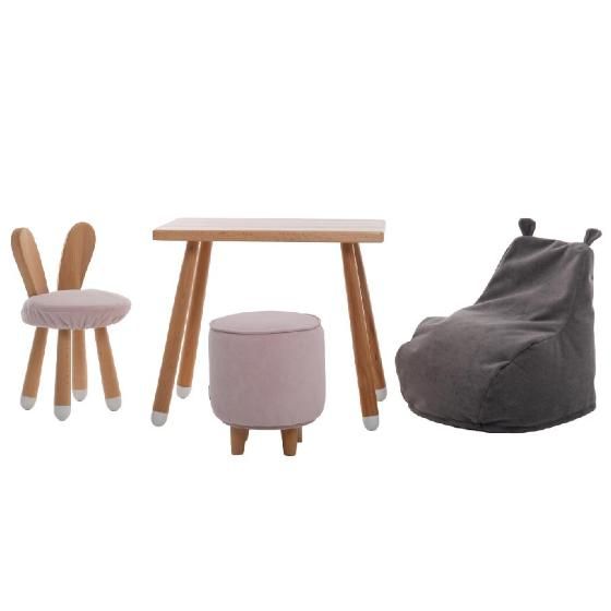 Столик буковый LOONA soft furniture, прямоугольный, с белыми пяточками