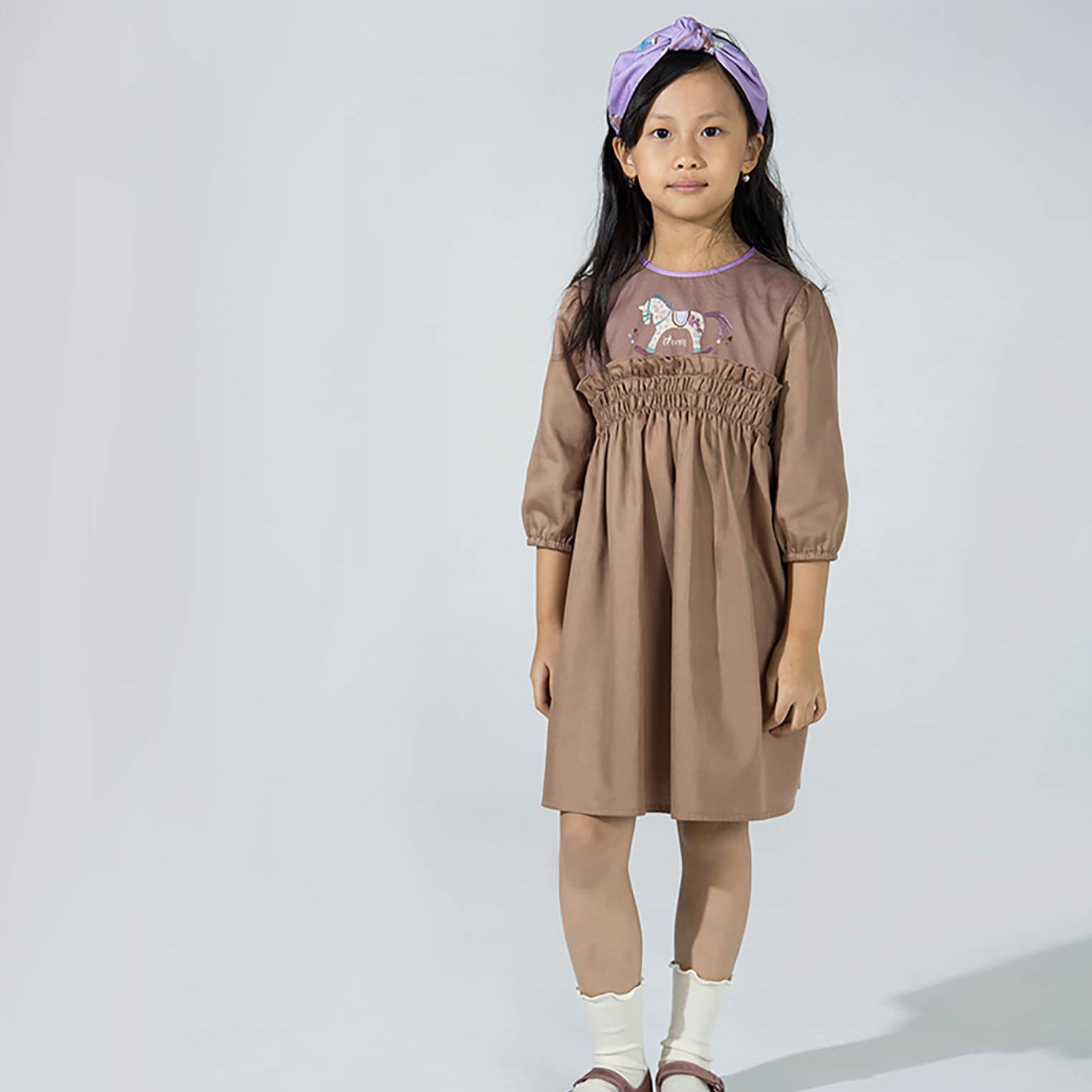 Платье IZUM резинка, коричневое - фото №2