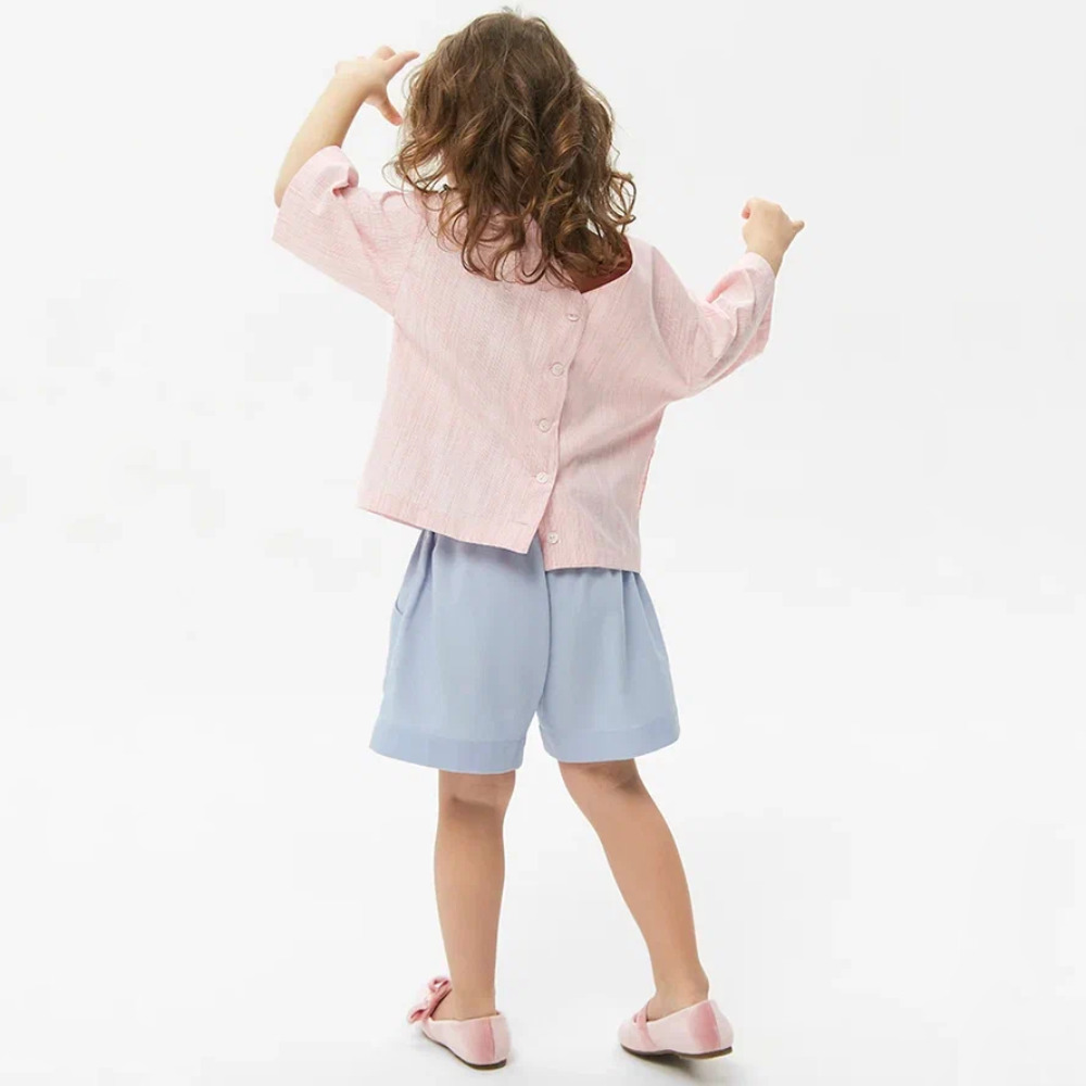 Блузка с накладным карманом BUG LOVERS, светло-розовая - фото №5