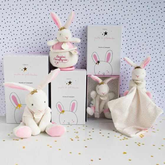 

Зайцы и кролики Doudou et Compagnie, Музыкальная игрушка Doudou et Compagnie "Кролик Perlidoudou", розовый, 19 см