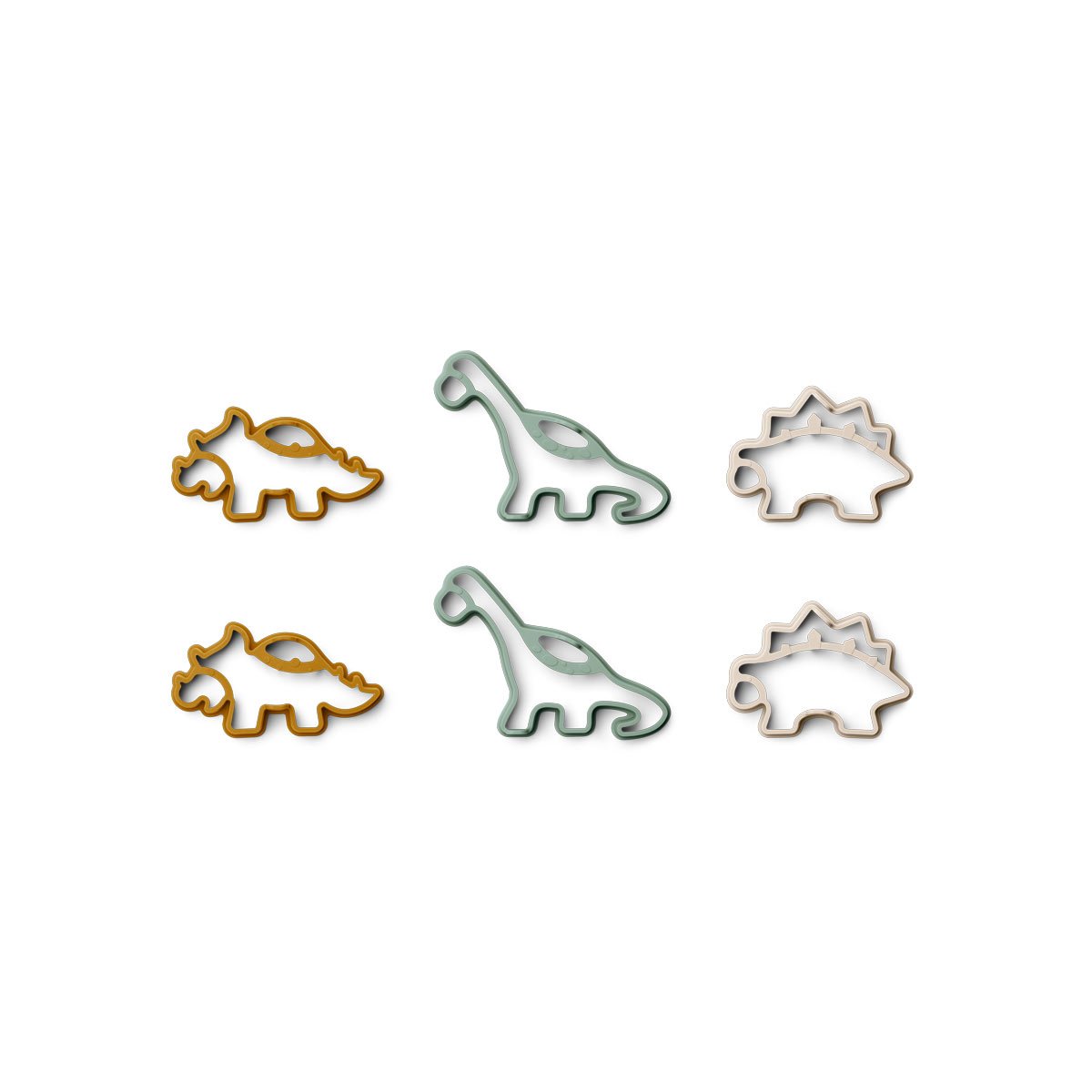Набор формочек для блинов Liewood "Динозавр", мульти микс с золотой карамелью