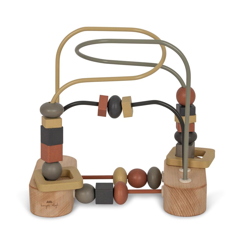 Развивающая игрушка-лабиринт Konges Slojd "Wooden Beads Beige", бежевая - фото №2
