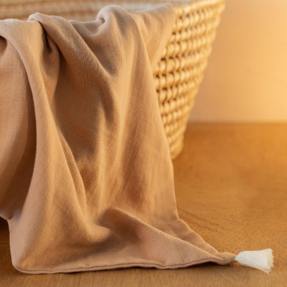 Легкое одеяло Nobodinoz "Treasure Nude", пудровое, 100 х 70 см