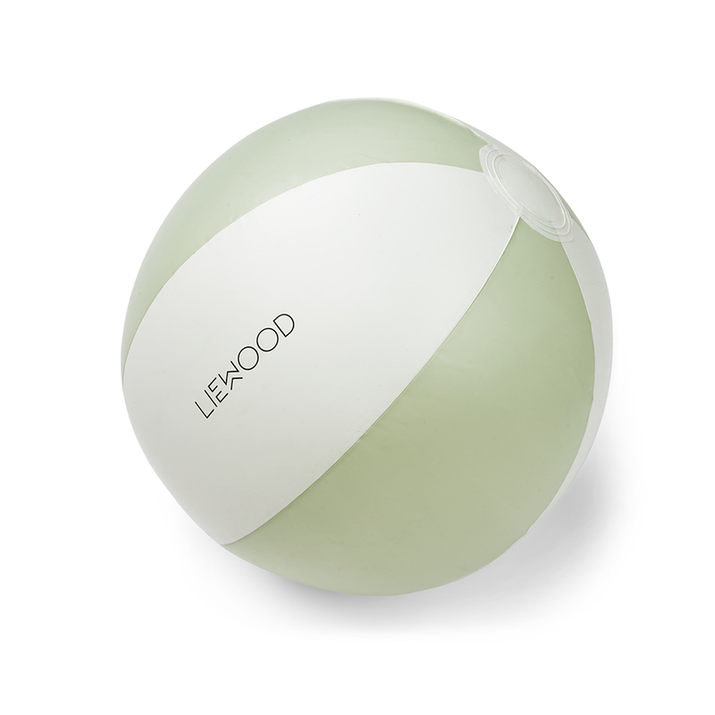 Детский надувной пляжный мяч LIEWOOD "Mitch", пыльно-мятный в полоску, 40 см - фото №1