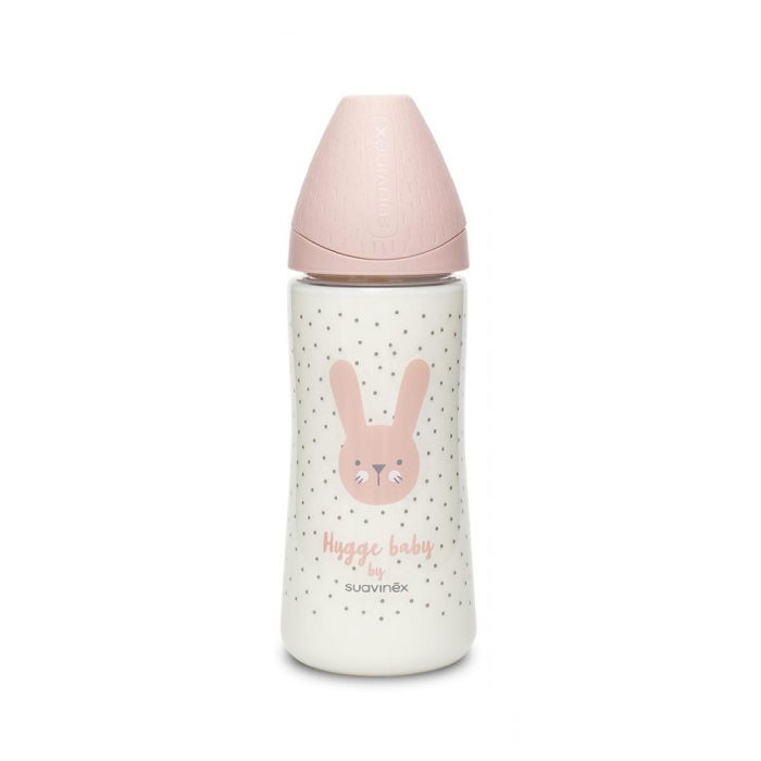 

Бутылка Suavinex Hugge Baby "Розовый зайка с точками", 360 мл