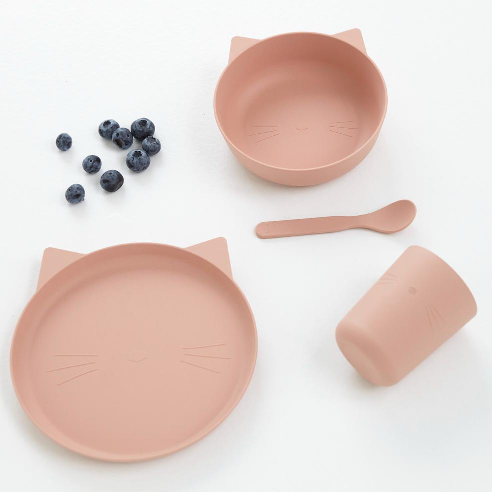 Набор детской посуды Liewood "Кот", розовый