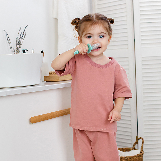 Детская зубная щетка-массажер ROXY-KIDS "Крабик", голубая - фото №2