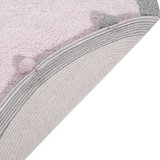 Ковер круглый с помпонами Lorena Canals, розовый, 120 см - фото №3
