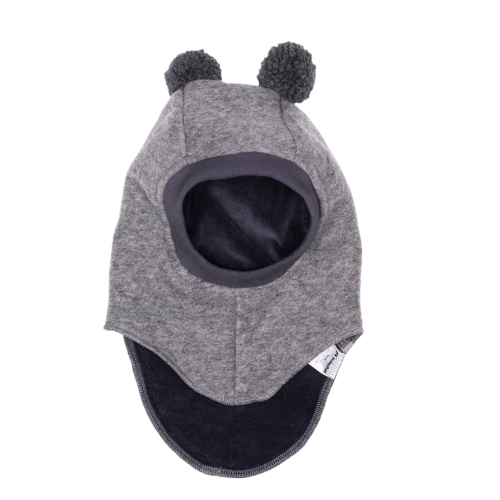 Шапка-шлем Peppihat "Bear pompons", серый - фото №3
