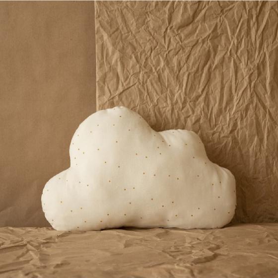 Подушка декоративная Nobodinoz "Cloud Honey Sweet Dots/Natur", капли меда с кремовым, 24 x 38 см