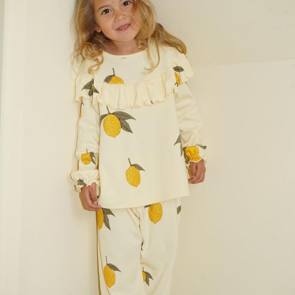 Рубашка для девочки Konges Slojd "Malli Glitter Mon Grande Lemon", роскошный лимон - фото №4