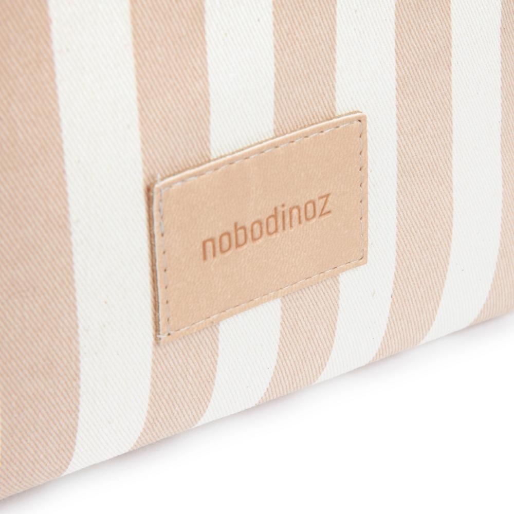 Корзина для игрушек Nobodinoz "Django Taupe Stripes/Natur", нежно-розовая полоска, 22 х 23 см