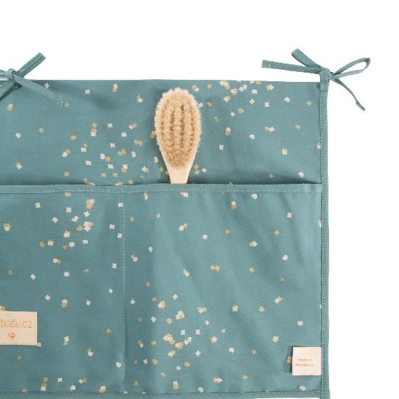 

Органайзеры Nobodinoz, Органайзер для кроватки Nobodinoz "Merlin Confetti/Magic", конфетти с зеленой мятой, 30 x 60 см