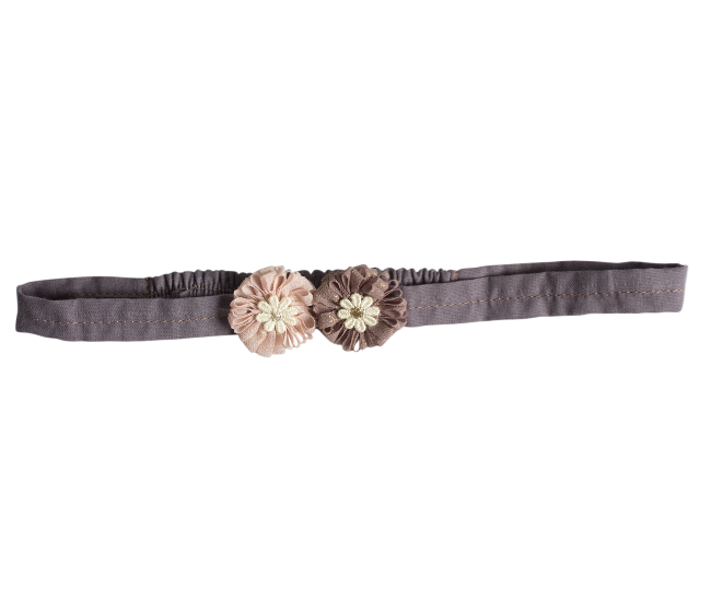 Ободок для волос "Mini Flowers", коричневый и розовый