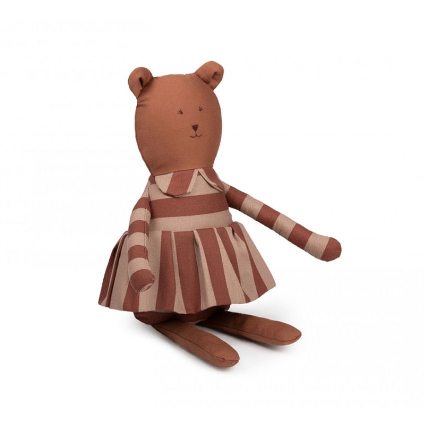 Текстильная игрушка в виде медведя Nobodinoz "Majestic Bear Marsala", марсала - фото №2