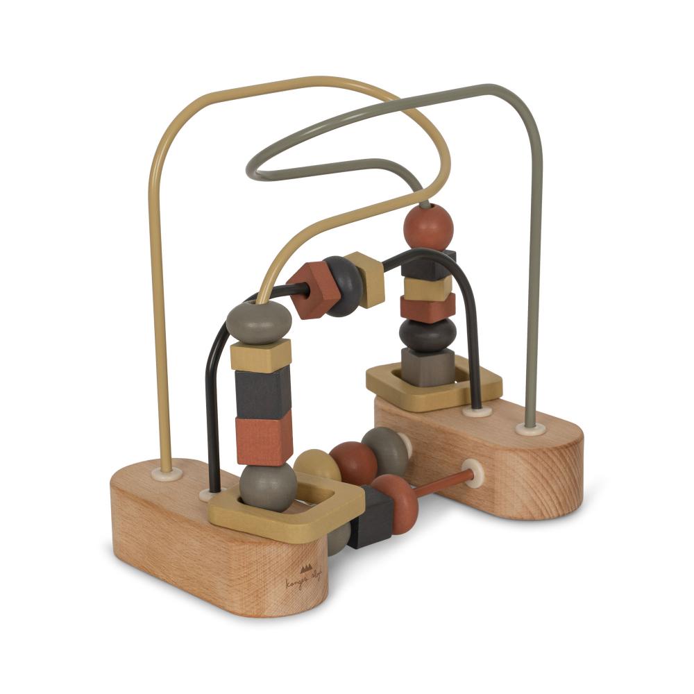 Развивающая игрушка-лабиринт Konges Slojd "Wooden Beads Beige", бежевая - фото №1