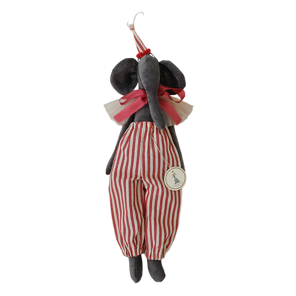 Слоник Pomponi Toys "Grey Red Stripe", серый, 45 см